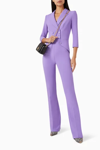 Double Layer Double-breasted Jumpsuit in Crepe