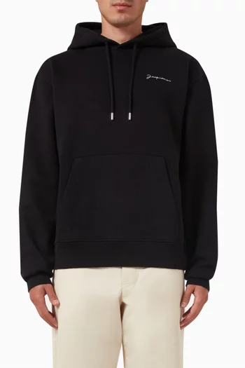 Logo Embroidered Hoodie in Organic Cotton