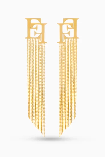 Logo Pendant Earrings in Metal