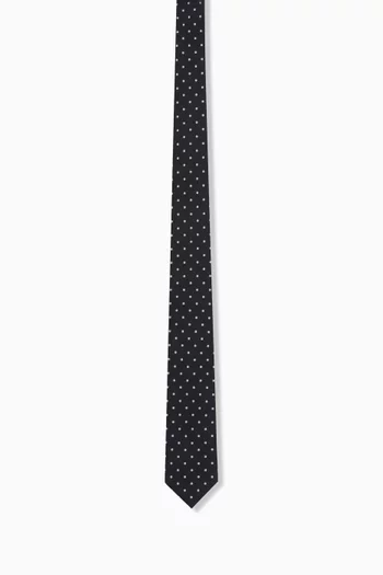 ربطة عنق منقطة حرير جاكار