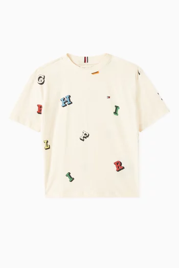 Monotype Letter-print T-shirt in Cotton