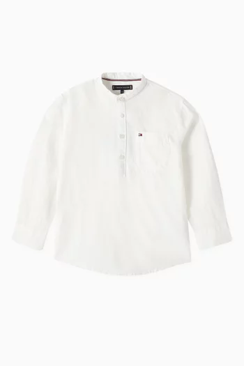Mandarin Collar Shirt in Cotton