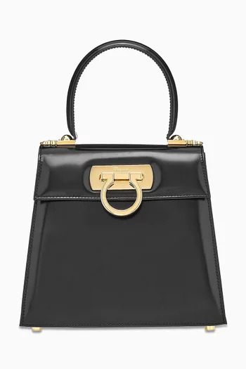 Small Iconic Top Handle Bag in Leather