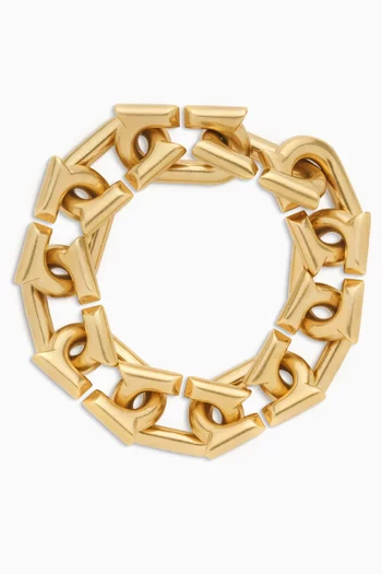 Gancini Bracelet in Matte Gold Finish Steel