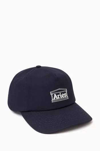 Temple Embroidered Cap in Cotton