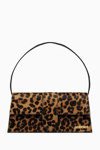 Medium Le Bambino Long Shoulder Bag in Leopard-print Leather