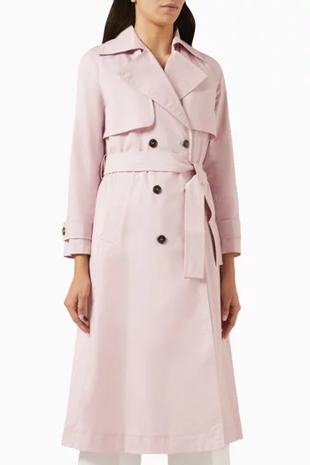 Demetra Double-breasted Trench Coat in Cotton