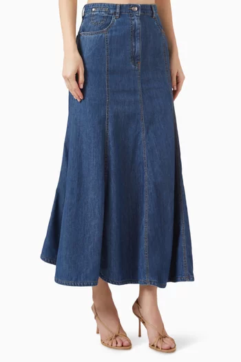 Edera Casual Maxi Skirt in Cotton