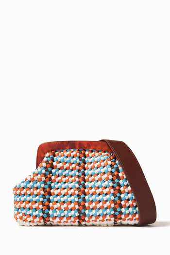 Nellie Woven Clutch Bag in Faux leather