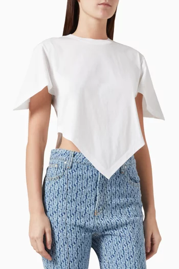 Asymmetrical T-shirt in Cotton