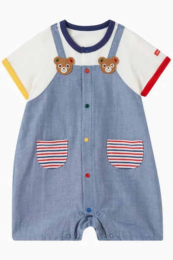 Overall-and-T-shirt Set in Cotton