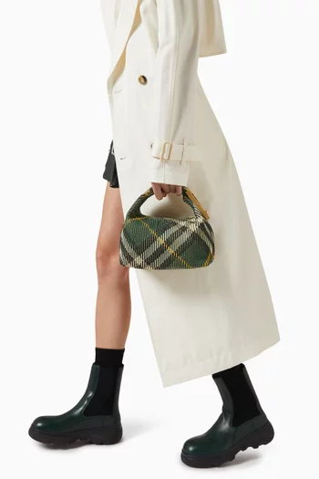Mini Peg Duffle Bag in Check Knit