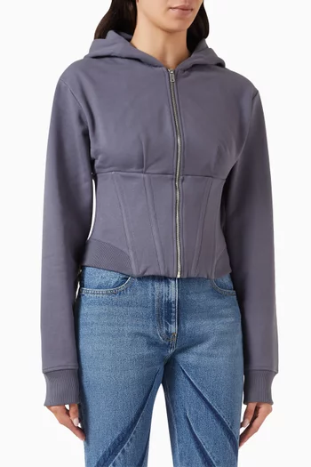 Layered Corset Hoodie in Organic Cotton-terry