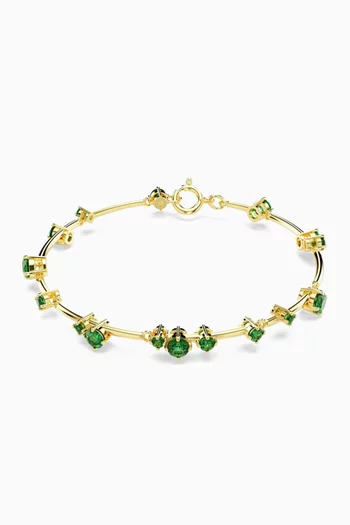 Constella Mixed-cut Crystal Bangle in Gold-plated Metal