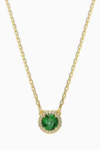 Una Crystal Pendant Necklace in Gold-plated Metal