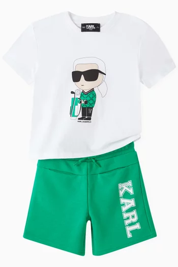 Logo Track Shorts in Cotton Blend