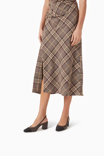 حذاء كلاسيك مارسي بسير خلفي مرصع بالكريستال بكعب 65 مم ستان