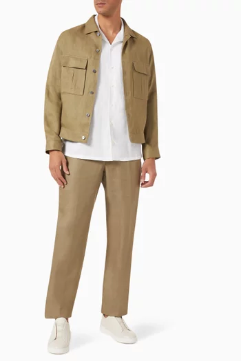 Cuban Collar Shirt in Linen