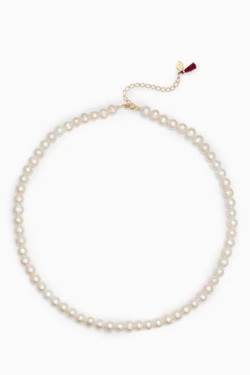 Pearl Necklace in 14ct Gold Vermeil
