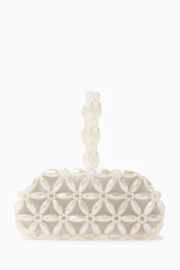 Tebea Clutch Bag in Acrylic Beads & Satin