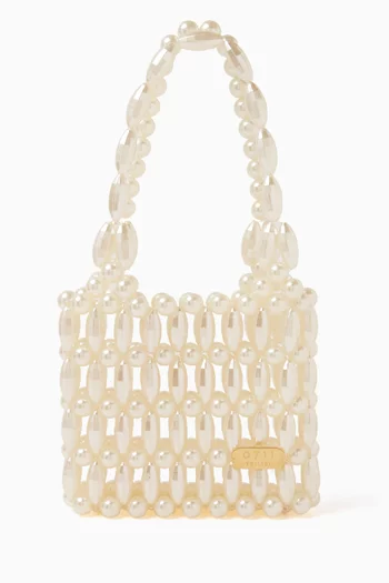 Rusudan Tote Bag in Pearl Beads