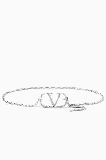 حزام فالنتينو غارافاني بتصميم سلسلة بشعار حرف V معدن