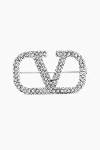 Valentino Garavani VLogo Signature Crystal-embellished Brooch