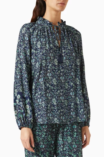 Penny Floral-print Blouse in Rayon