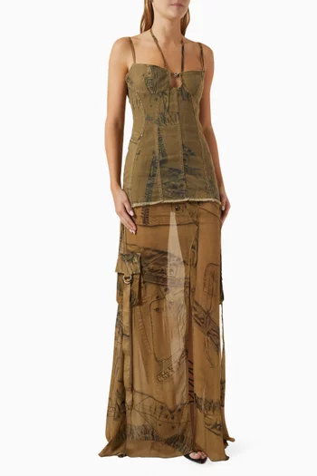 Graphic-print Maxi Dress in Viscose