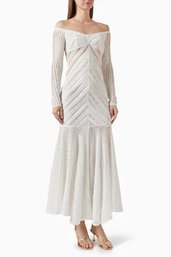 فستان سولي طويل قماش شفاف