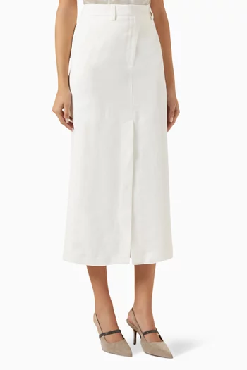 High-waisted Maxi Skirt in Viscose & Linen