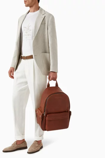 Logo Backpack in Calf Leather