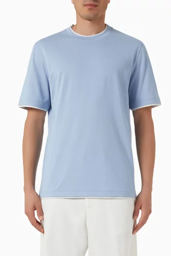 Contrast Trims T-shirt in Cotton