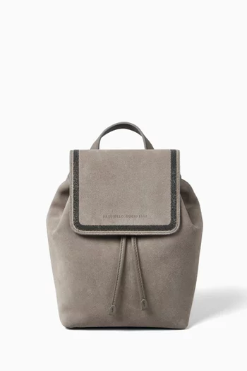 Precious Contour Backpack in Suede