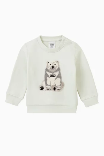 Baby Polar Bear Crewneck Sweatshirt in Cotton-fleece