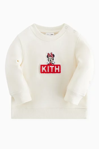 x Disney Minnie Crewneck Sweatshirt in Cotton-fleece