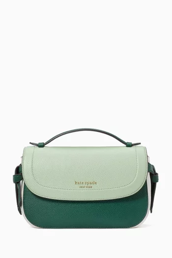 Knott Colour-block Crossbody Bag in Pebbled Leather