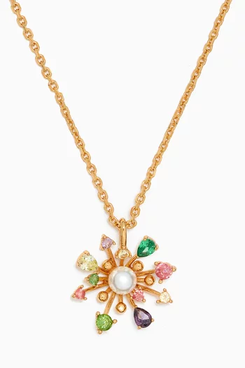 Bloom in Colour Mini Pendant Necklace in Plated Brass