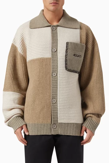 Franco Patch Cardigan in Wool-blend