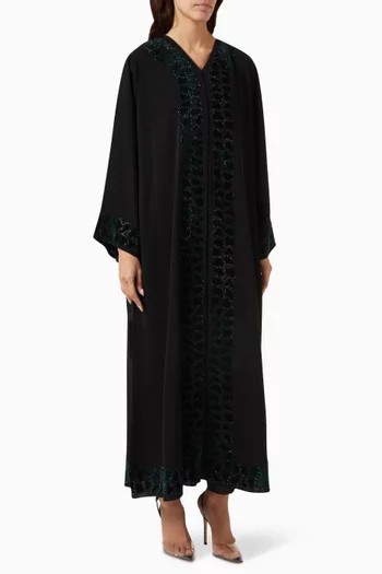 Abstract Thread Embroidered Abaya in Chiffon