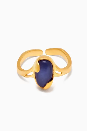 Meteorite Ring in Gold-plated Brass