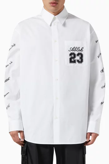 23 Logo-embroidered Overshirt in Cotton