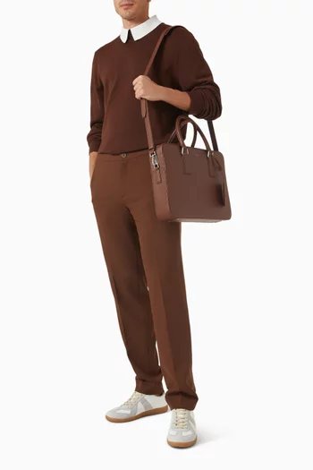 Large Downtown Briefcase in Leather