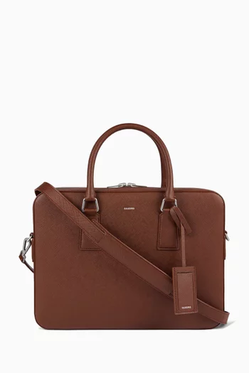 Large Downtown Briefcase in Leather