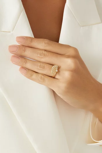 Fanfare Symphony Mini Icons Diamond Ring in 18kt Yellow Gold