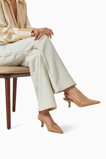 Bianka 60 Slingback Mules in Raffia