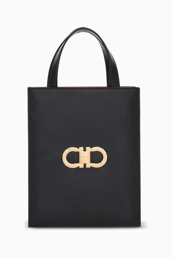 حقيبة يد ميني بشعار جانشيني بتصميم مزدوج جلد بالميلاتو