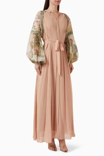 Alana Embroidered Maxi Dress in Georgette