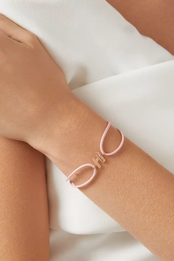 Retro Diamond & Enamel Letter 'H' Bracelet in 18kt Rose Gold