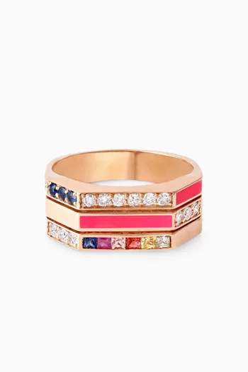 Whatever Ménage à Trois Multi-stone Ring in 18kt Rose Gold